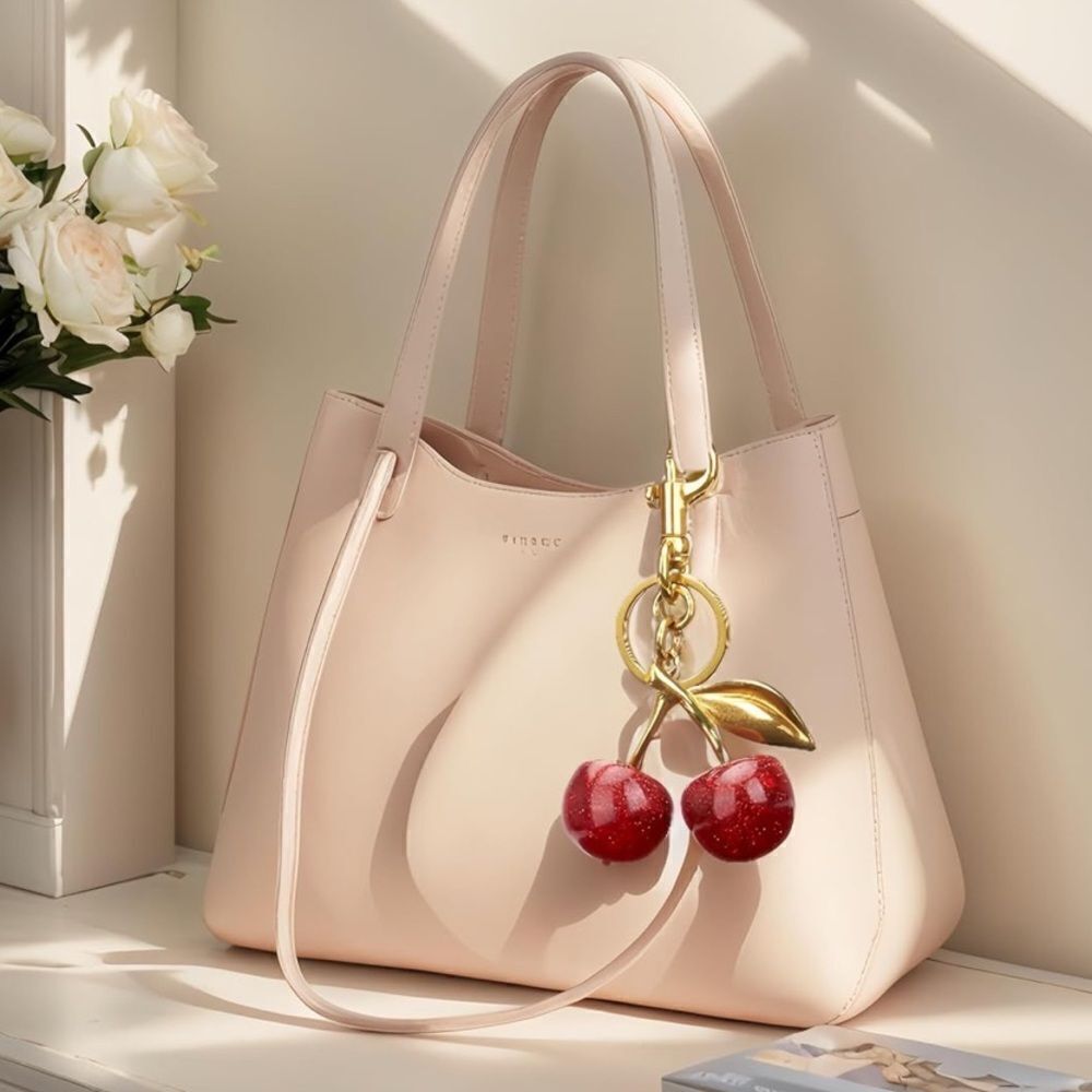 Purse Bag Charm Keychain - Cherry 🍒